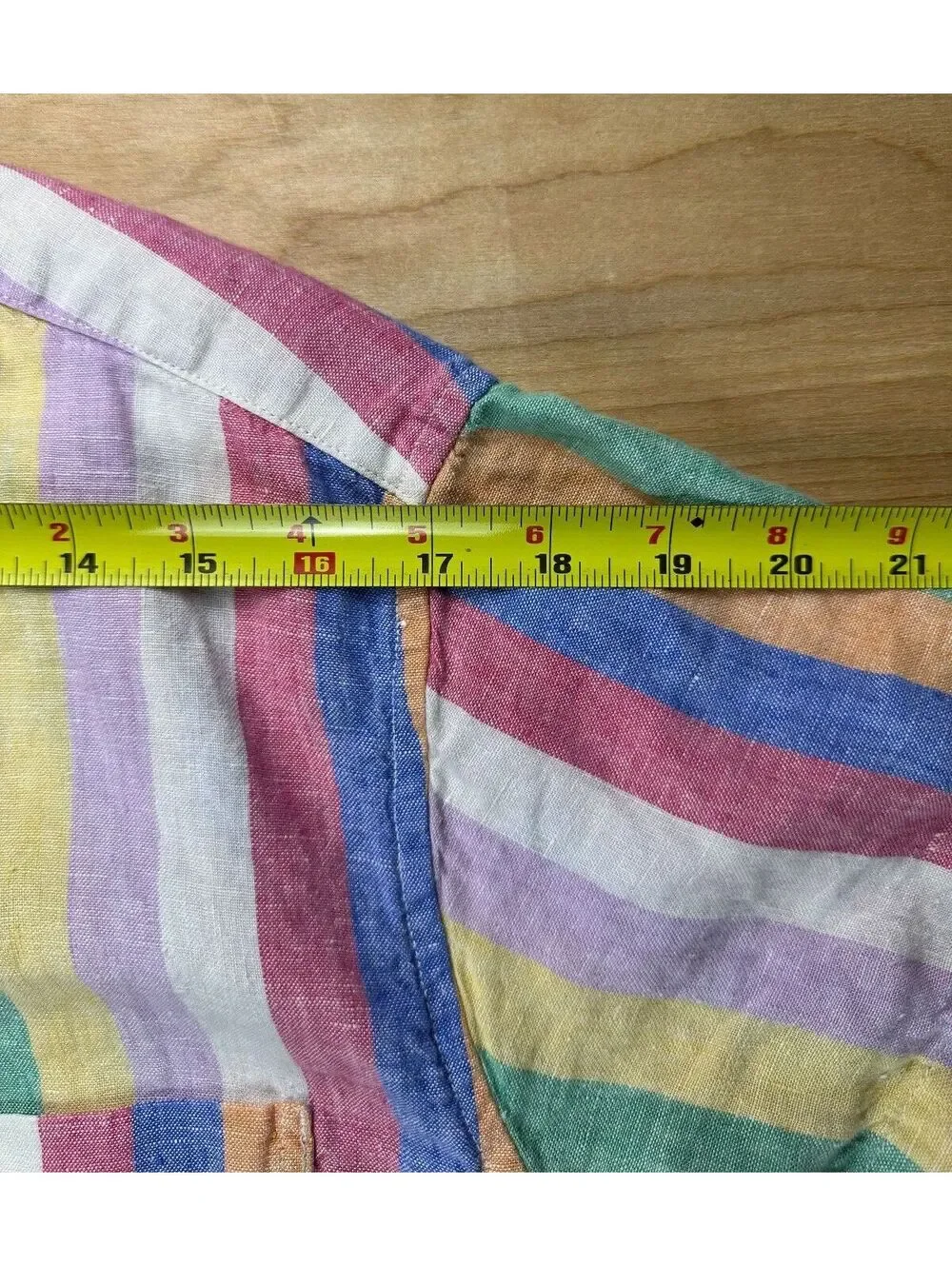 Jcrew Baird Mcnutt Linen button up shirt large made india striped colorful slim